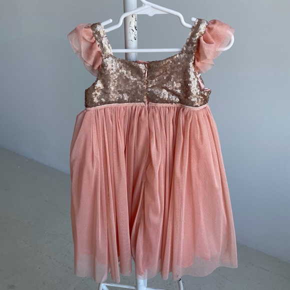 Coral Dress with sequin top - Picture 2 of 2